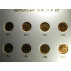 Newfoundland $2 Gold 1865-88 Complete