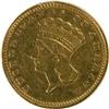 Gold Dollar 1862, VF polished, rim dam