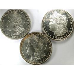 1879-S 3rd Rev two pieces, 1880-O, Unc