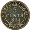 Image 2 : Newfoundland Five Cents 1904H, AU