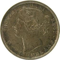 Newfoundland 20 Cents 1865 NGC AU-50