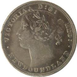 Newfoundland 20 Cents 1873 EF Cleaned