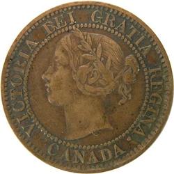 Canada Cent 1859 Wide 9 Over 8, VF-EF