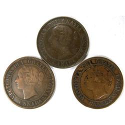 1859 Wide 9 Over 8. 3 pieces VG to F