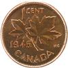 Image 2 : Canada One Cent 1945 PCGS MS-64 Red