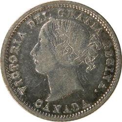 Canada Ten Cents 1870 Wide 0, F-VF