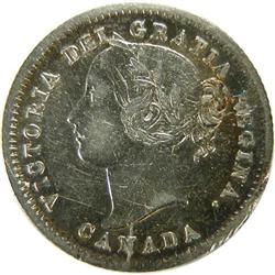 Canada Ten Cents 1871H VF-EF rim damage