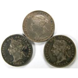 1874H, 1900 and 1901,all VF