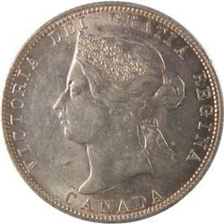 Canada 25 Cents 1880H Wide 0 ICCS MS-62