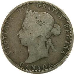 Canada 25 Cents 1885, G-VG