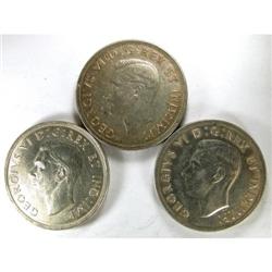 1938 three pcs, VF cleaned or polished