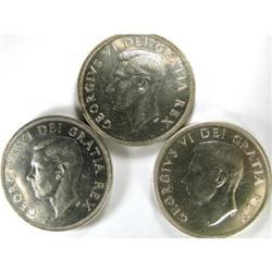 1949 three pieces, all AU or better