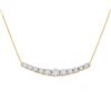 Image 1 : Round Diamond Curved Graduated Bar Necklace 1/2 Cttw 14KT Yellow Gold