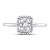 Image 2 : Round Diamond Square Cluster Ring 1/3 Cttw 10KT White Gold