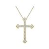 Image 1 : Round Diamond Gothic Cross Religious Pendant 1/5 Cttw 10KT Yellow Gold