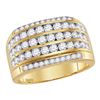 Image 1 : Round Diamond Five Row Striped Band Ring 2-1/3 Cttw 14KT Yellow Gold