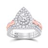 Image 1 : Bridal Wedding Ring Band Set 1 Cttw 14KT Two-tone Gold