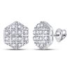 Image 1 : Round Diamond Hexagon Earrings 1/10 Cttw 10KT Yellow Gold