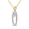 Image 2 : Round Diamond Initial O Letter Pendant 1/5 Cttw 10KT Yellow Gold