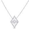 Image 1 : Round Diamond Geometric Cluster Necklace 1/3 Cttw 14KT White Gold