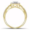 Image 2 : Round Diamond Octagon Cluster Ring 1/10 Cttw 10KT Yellow Gold