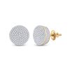 Image 1 : Round Diamond Circle Cluster Earrings 1/3 Cttw 10KT Yellow Gold