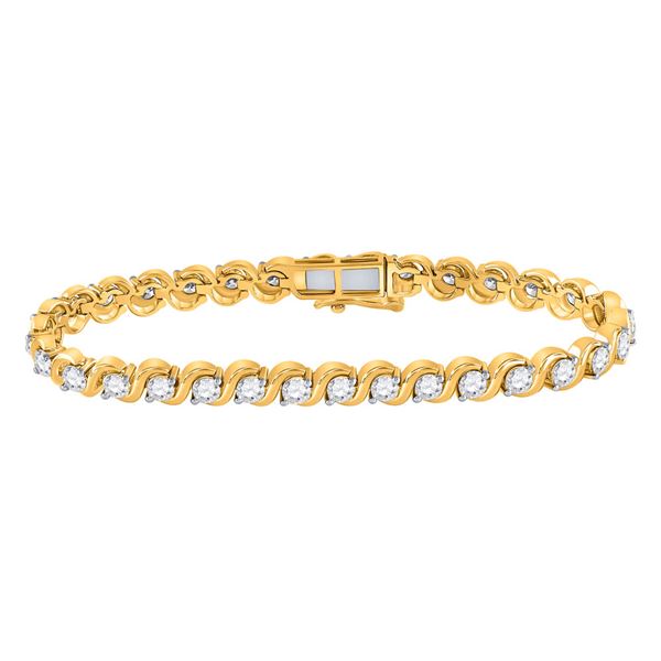 Round Diamond Tennis Bracelet 5 Cttw 14KT Yellow Gold