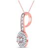 Image 2 : Round Diamond Circle Pendant 1/5 Cttw 10KT Rose Gold