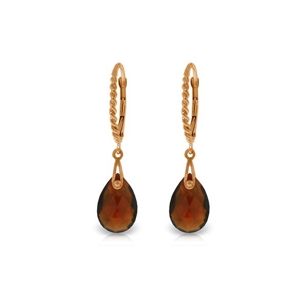 Genuine 6 ctw Garnet Earrings 14KT Rose Gold - REF-30F6Z