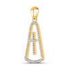 Image 2 : Round Diamond Cross Pendant 1/5 Cttw 10KT Yellow Gold