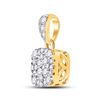 Image 2 : Round Diamond Square Pendant 1/2 Cttw 14KT Yellow Gold