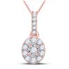 Image 1 : Round Diamond Oval Pendant 1/5 Cttw 10KT Rose Gold