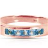 Image 1 : Genuine 0.60 ctw Blue Topaz Ring 14KT Rose Gold - REF-46X2M