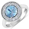 Image 1 : Natural 1.98 CTW Aquamarine & Diamond Ring 14K White Gold - REF-79W7X