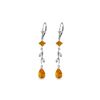 Image 1 : Genuine 3.97 ctw Citrine & Diamond Earrings 14KT White Gold - REF-44P9H