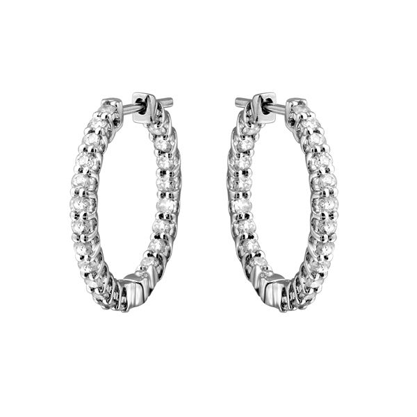 Natural 1.83 CTW Diamond Earrings 14K White Gold - REF-167F4M