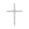 Image 1 : Round Diamond Cross Religious Pendant 1/5 Cttw 10KT White Gold