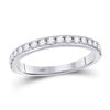 Image 1 : Round Diamond Wedding Single Row Band 1/3 Cttw 14KT White Gold