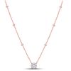 Image 1 : Round Diamond Flower Cluster Necklace 5/8 Cttw 14KT Rose Gold