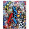 Image 1 : Jozza, "Super Dog" Hand Signed Original Mixed Media on Canvas with COA.