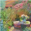 Image 2 : Ming Feng, "Backyard Retreat" Original Oil Painting on Canvas, Hand Signed with Letter of Authentici