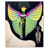 Image 1 : Erte (1892-1990), "Chinois, l'entreteneuse" Original Gauche Painting with Silver Leaf, Hand Signed w