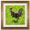Image 1 : Lu Hong, "Chinese Zodiac - Rooster (1993)" Framed Original Mixed Media Painting, Hand Signed with Le