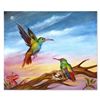 Image 1 : Martin Katon, "Rufous Tailed Hummingbird Couple" Original Oil Painting on Canvas, Hand Signed with L