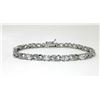 Image 1 : 6.84 CTW White Topaz & Diamond Tennis Bracelet