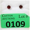Image 1 : New 14 KT White Gold Garnet Stud Earrings