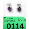 Image 1 : New Sterling Silver Amethyst & Diamond Earrings