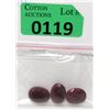 Image 1 : 3 Oval Cut Rubies - 57.5 CTW