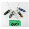 Image 1 : 5 Healing Point Gemstone Pendants & 1 Chain