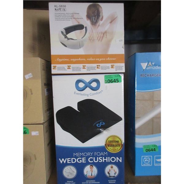 Memory Foam Wedge Cushion & Neck Massager